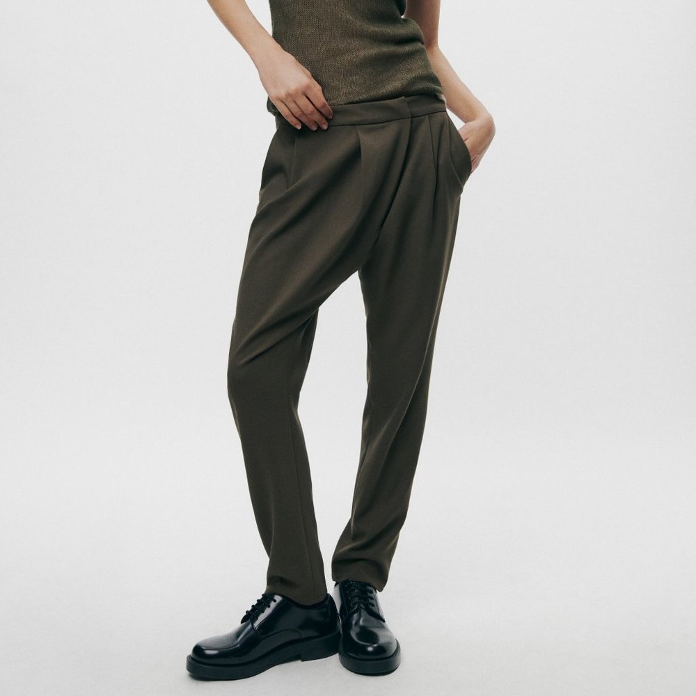ZARA XS (S) Khaki Wrap Pants ZW COLLECTION 1749/242 $69.90